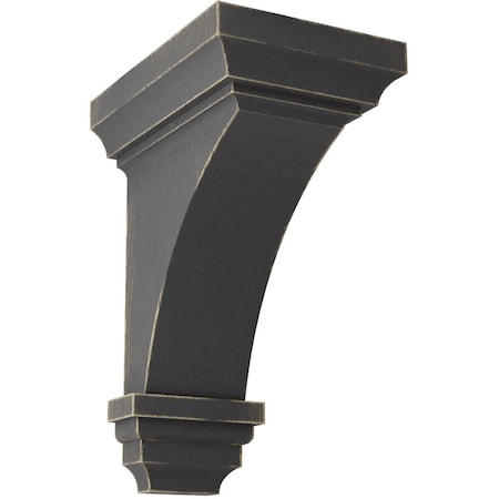 Ekena Millwork 4"W x 4 3/4"D x 8"H Small Jefferson Wood Vintage Decor Corbel, Black CORWD04X04X08JEBL